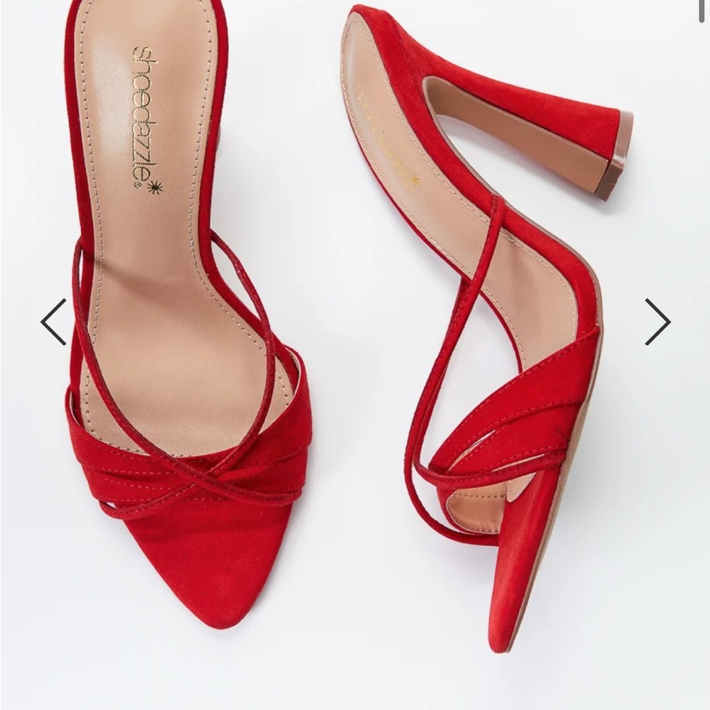 Shoe Dazzle Red Amelie Pumps